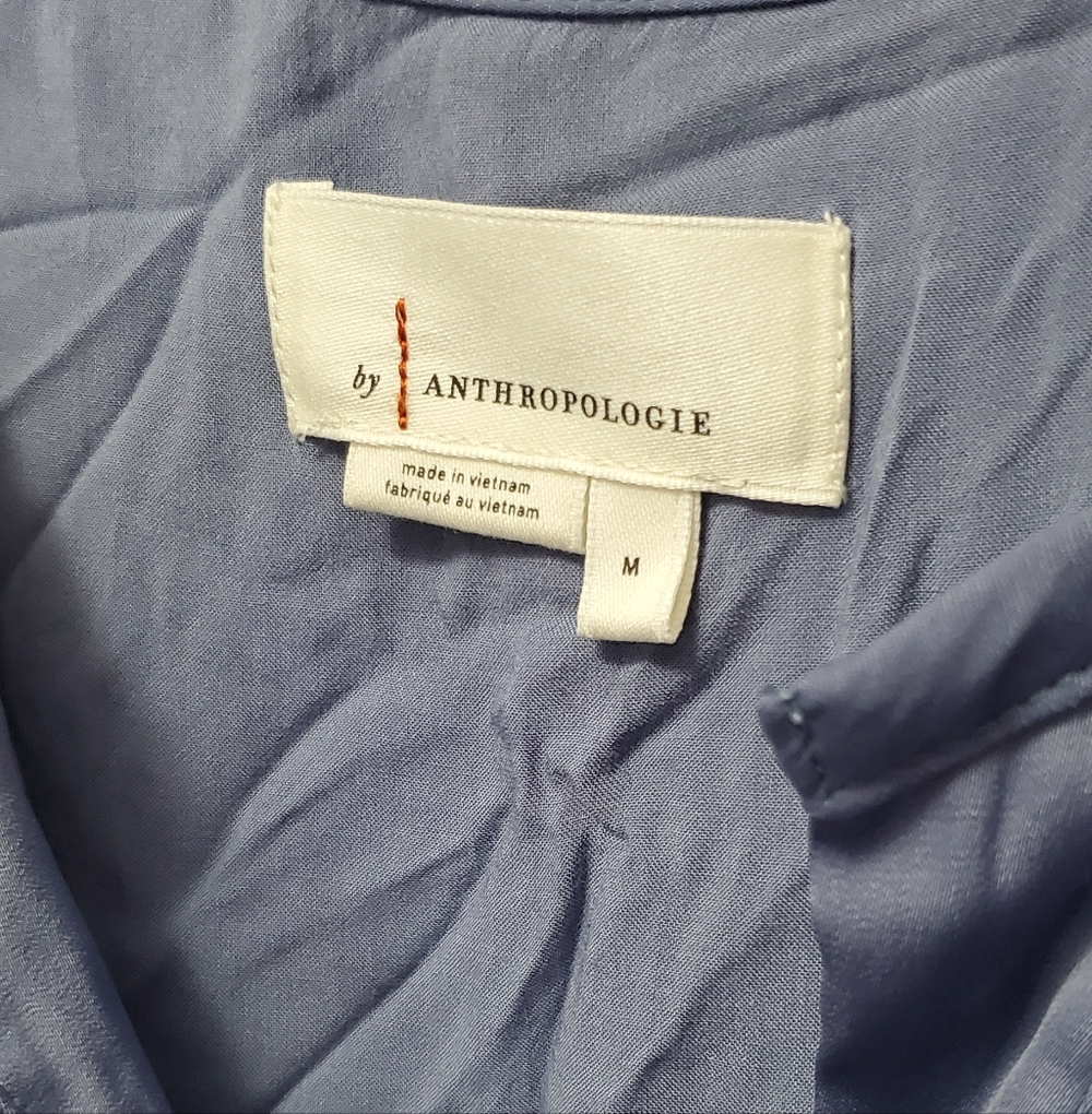 Anthropologie The Somerset Maxi Silky Dress Blue - Picture 6 of 6